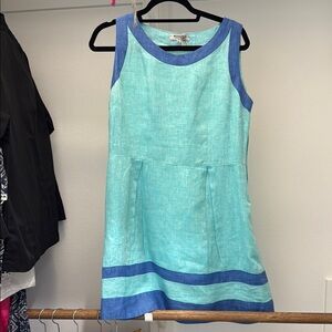 Blue and Aqua Sleeveless Dress
